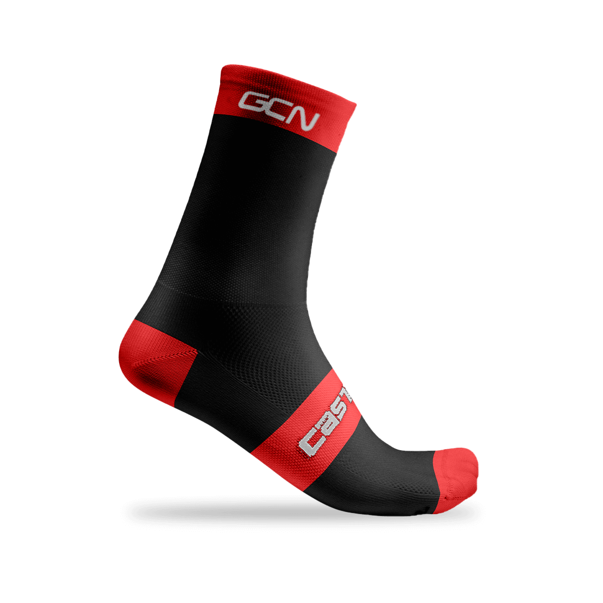 L//XL castelli ROMBO 18 Sock Black//Dark Gray//Red Calzini Uomo